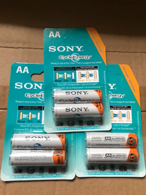 Pin sạc AA (2A) Sony 1 vỉ 2 viên