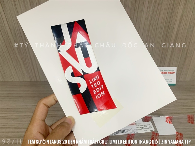 Tem sườn Janus 2020 Đen Nhám Trái ( chử Limted Edition Trắng Đỏ ) - ( 1 Miếng ) BJ7F179J1000