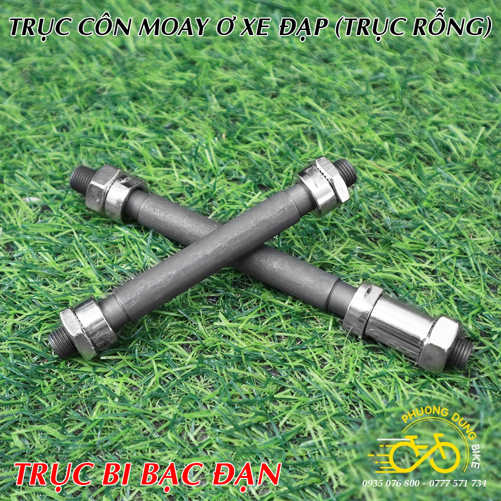 Trục côn moay ơ xe đạp trước sau - BI BẠC ĐẠN (Trục rỗng)