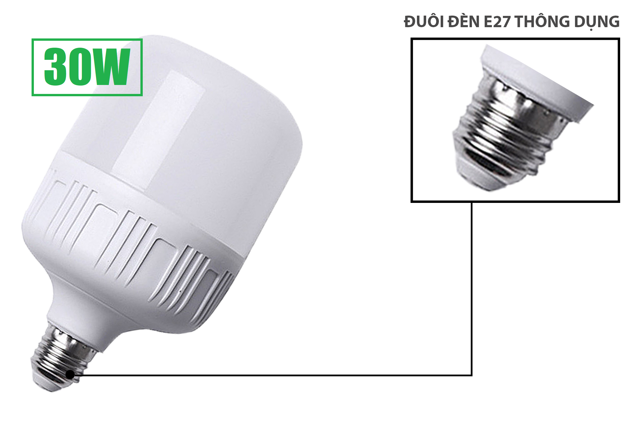Bộ 3 Bóng đèn Led bulb 30W 6500K TOWO Ánh sáng trắng