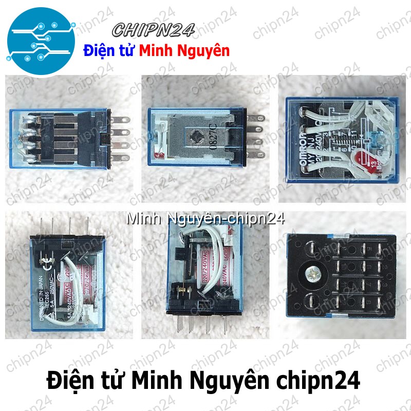 [1 con] (F201) Relay kiếng MY4NJ 14 chân 5A (HH54P AC220V/DC24V/DC12V) - [Chọn Loại] - HHH.00122