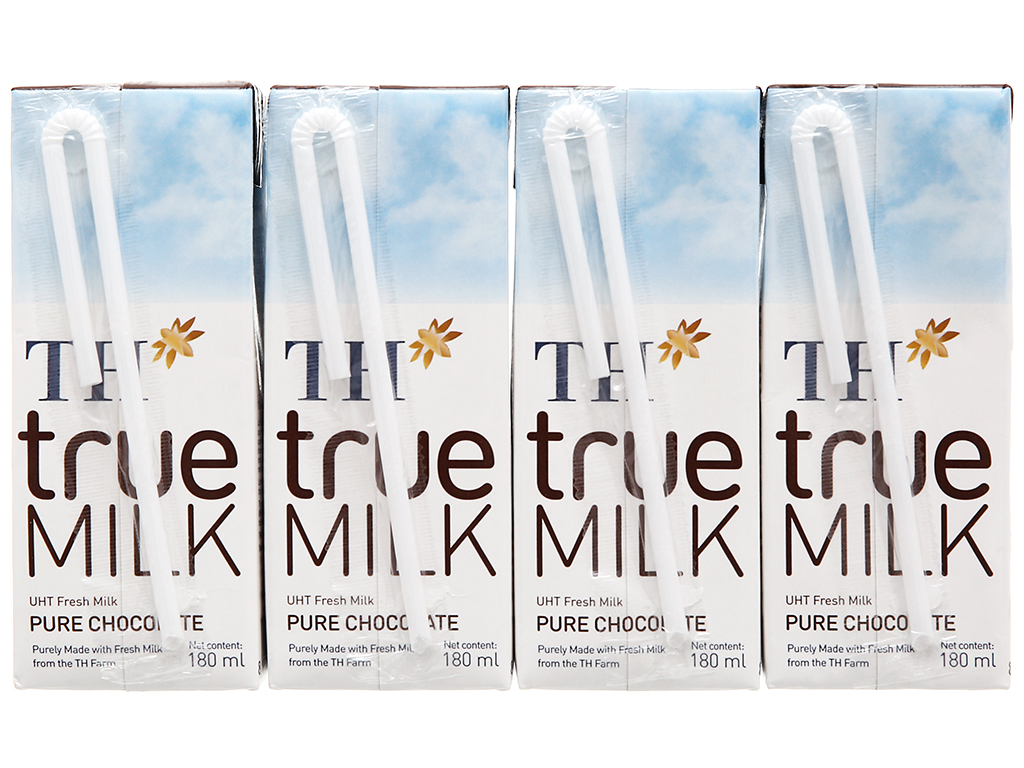 Lốc 4 Hộp sữa TH True Milk socola 180ml