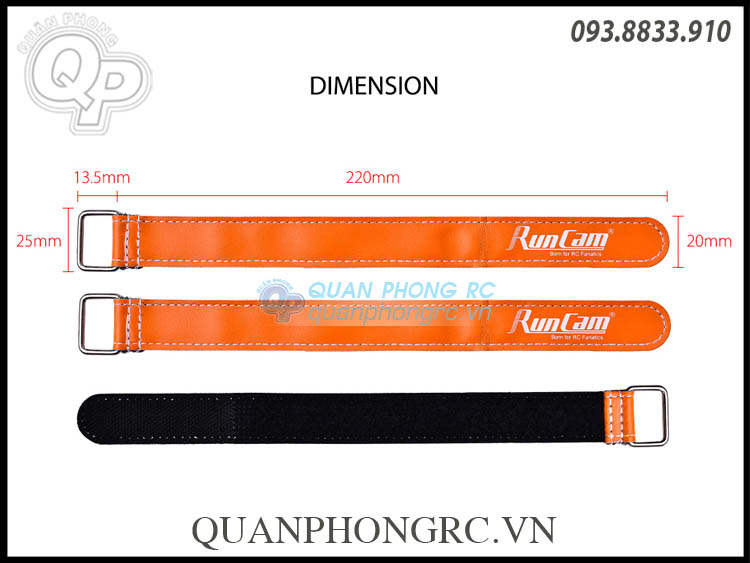 Dây Ràng Pin RunCam Bằng Da 2cm*22cm RunCam Battery Strap (1 Sợi)