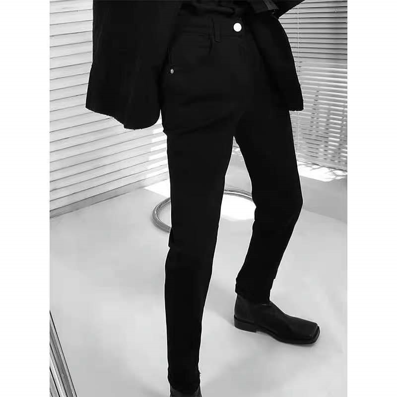 ̀ ̂ ̂́ ̂̃Quần jean nam trắng trơn rách gối chất bò co giãn cao cấp ống đứng dáng slimfit đẹp