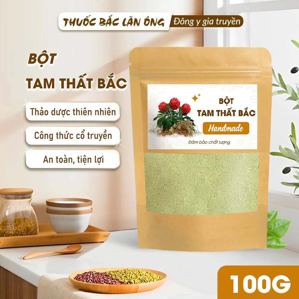 Bột tam thất bắc nguyên chất 100g (Bồi bổ sức khỏe, tăng cường trí nhớ)