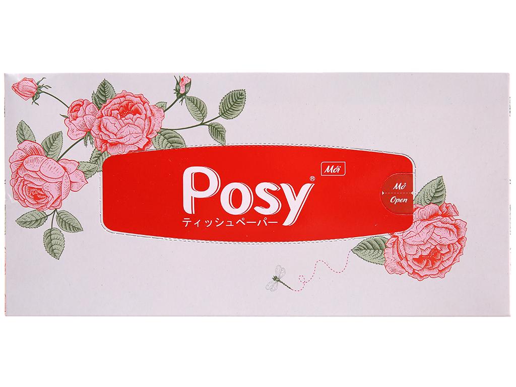Khăn giấy lụa hộp hoa Posy 2 lớp 180 miếng/ gói ( chọn mẫu ngẫu nhiên)