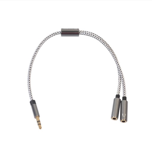 Cáp chia jack 3.5mm Rexus 1 đực ra 2 cái bọc vải
