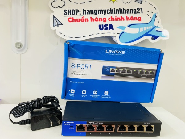 [CHÍNH HÃNG] Bộ chia mạng Switch Linksys Gigabit 5port se3005 / 8port se3008 hàng US renewed mới đẹp, nguyên hộp MỸ.