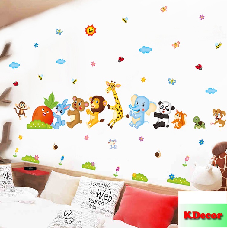 Decal dán tường Thú nhổ cà rốt