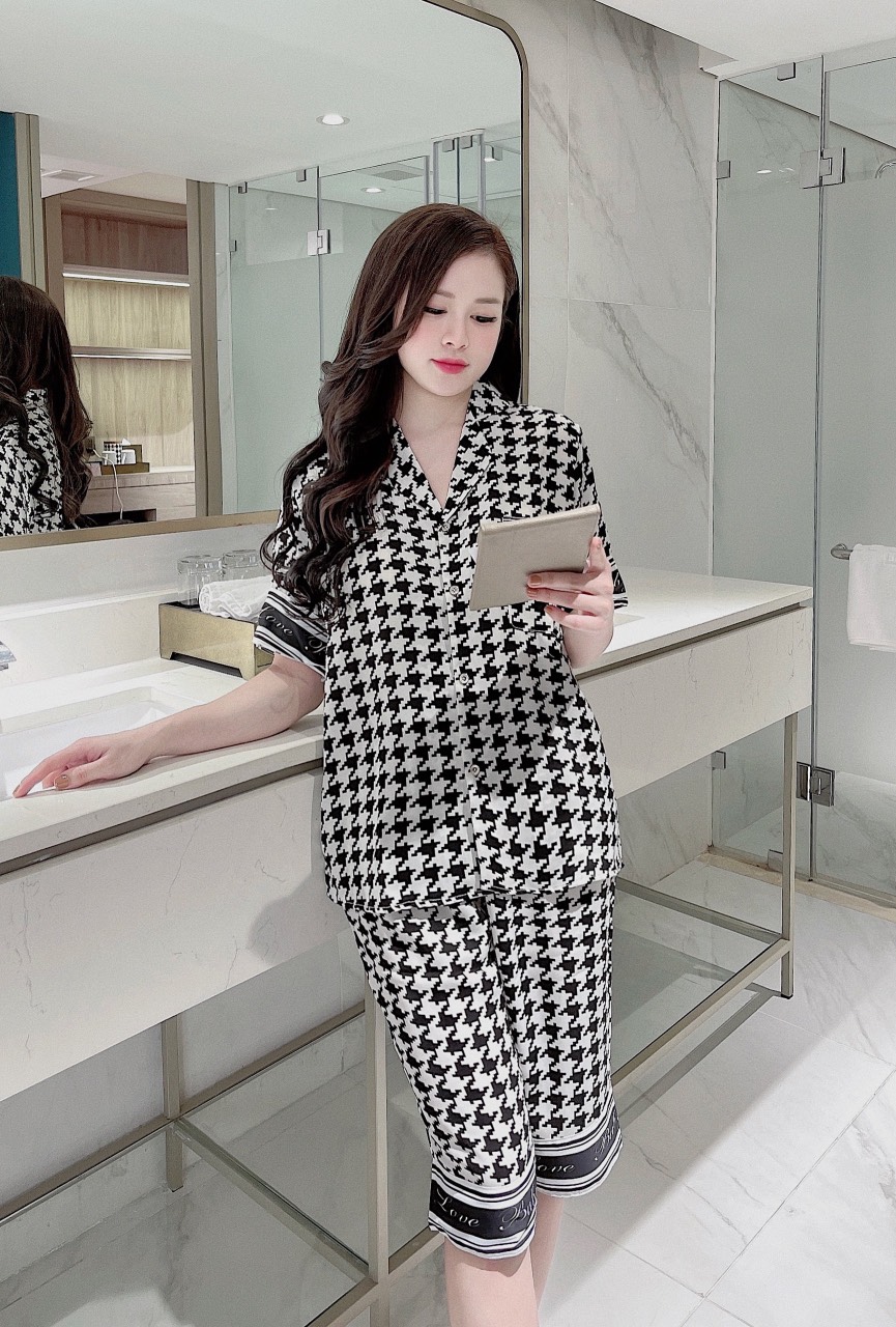 Đồ bộ mặc nhà lửng mango mềm mịn mát đẹp 478