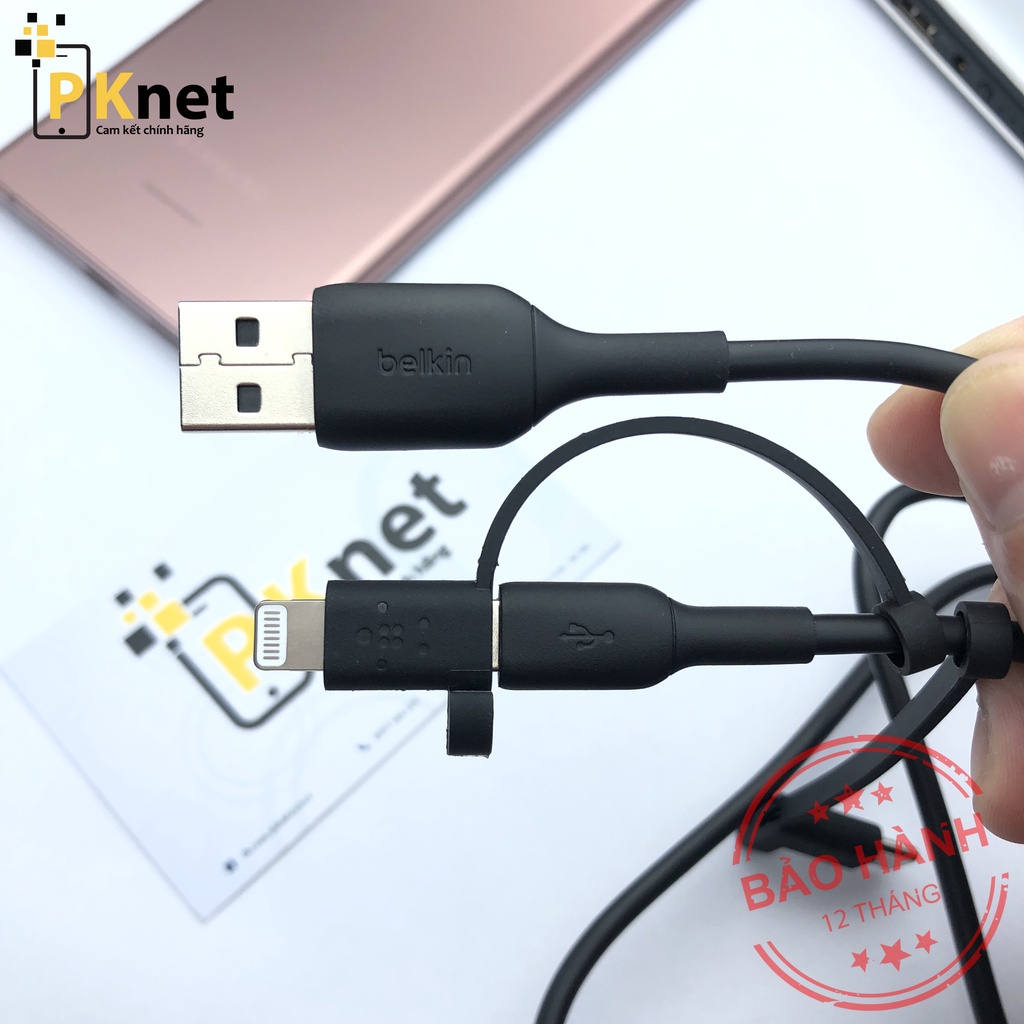 Dây sạc 3 trong 1 Belkin Chính hãng ( 3 cổng: Lightning, USB-C và Micro USB) [Nobox. bảo hành 12 tháng lỗi 1 đổi 1]