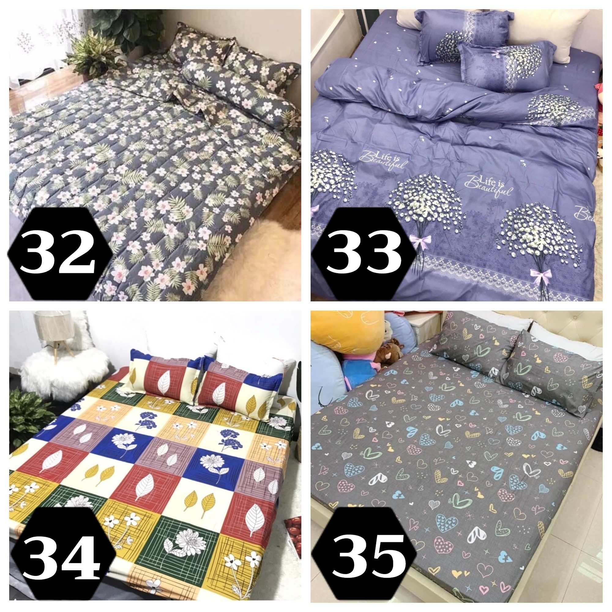Bộ ga giường và vỏ gối poly m2/m6/m8