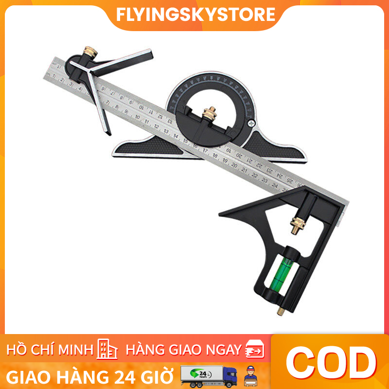 Thước 3 In1 Có Thể Điều Chỉnh, Thước Đo Góc Vuông Kết Hợp Đa Điểm Bộ Dụng Cụ Đo 300Mm Thước Phổ Quát, Góc Phải