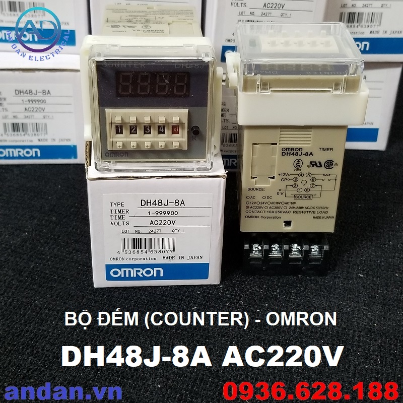 Bộ đếm omron 8 chân dh48j-8a - 11 chân dh48j-11a 220vac, 24vdc
