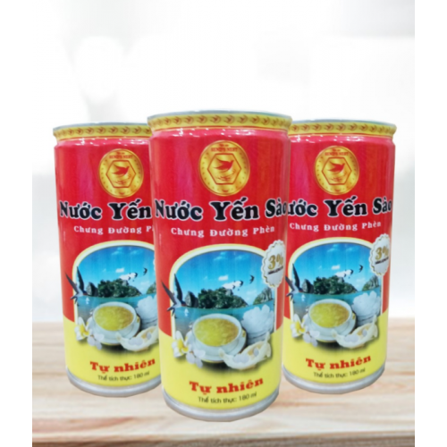 Lốc nước yến sào SENDS NEST cao cấp LON chưng đường phèn có quai xách (6 x 180ml)