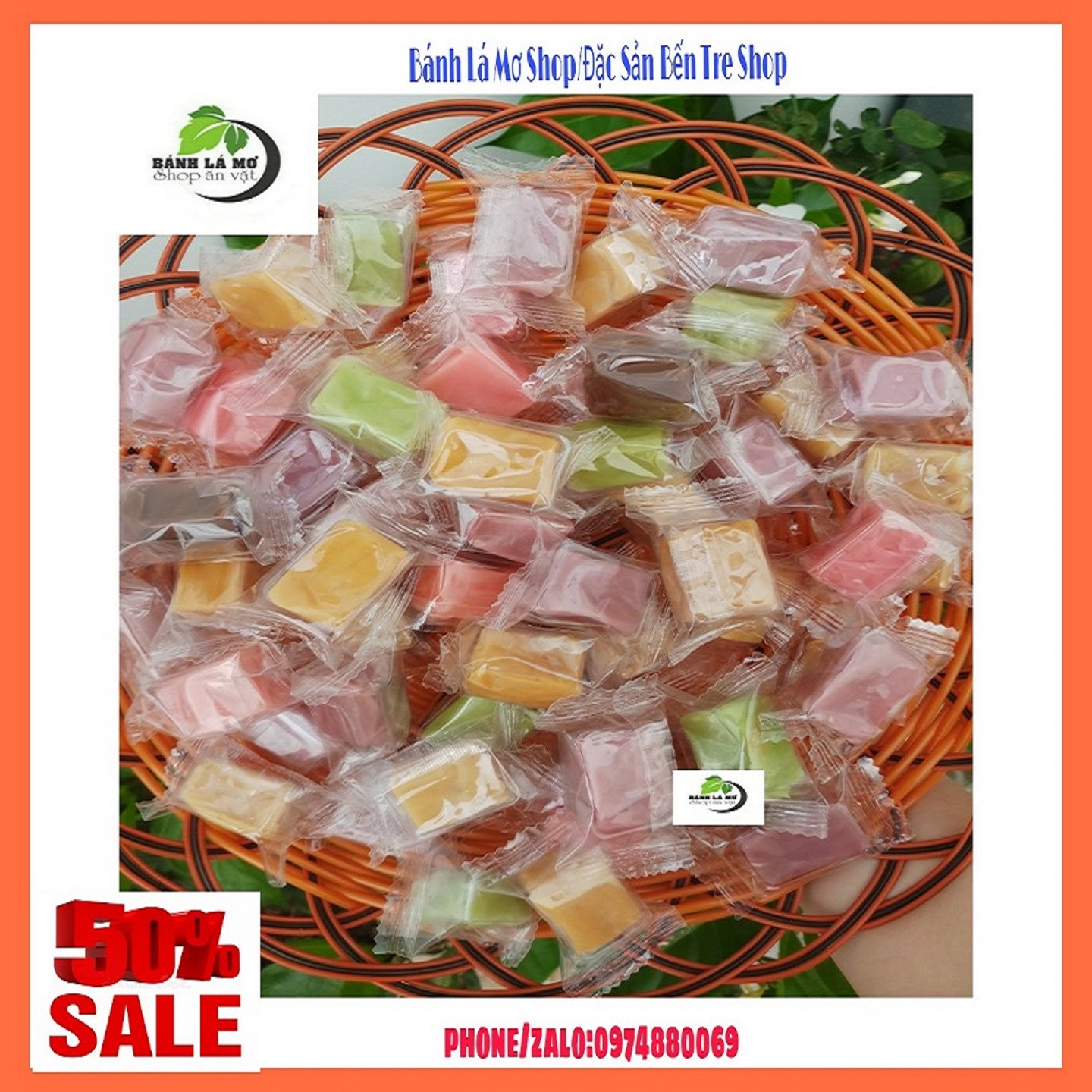 (Freeship) 1kg Kẹo dừa sáp dẻo Thập Cẩm Bến Tre