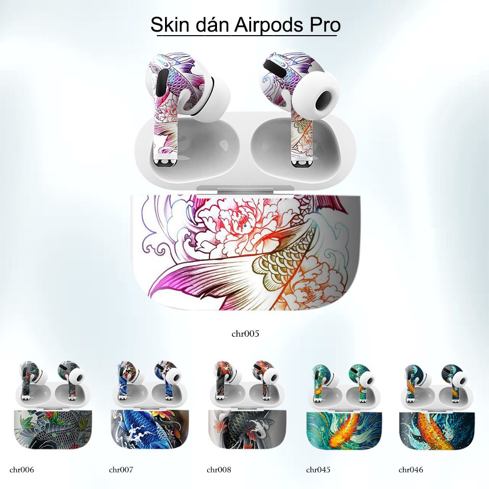 Decal Skin dán AirPods Pro mẫu Cá chép