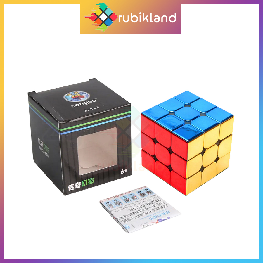 Rubik sengso metallic 3x3 m mạ màu kim loại có nam châm shengshou rubic đồ chơi trẻ em phát triển tư duy - little kobo