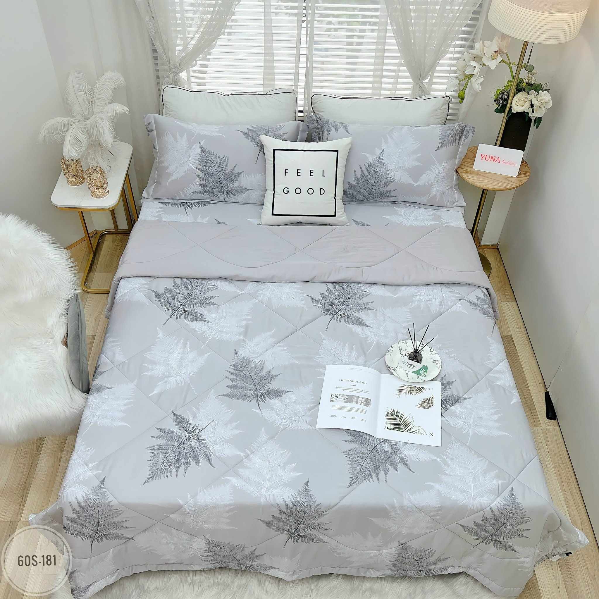 1.Bộ chăn ga gối LỤA TENCEL 60S ( ảnh shop tự chụp )