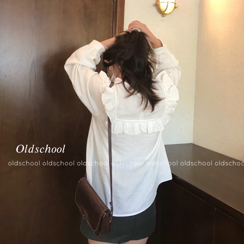 (Oldschoolcloth)ÁO BABYDOLL VIỀN CHỈ ULZZANG (ảnh thật/sẵn)