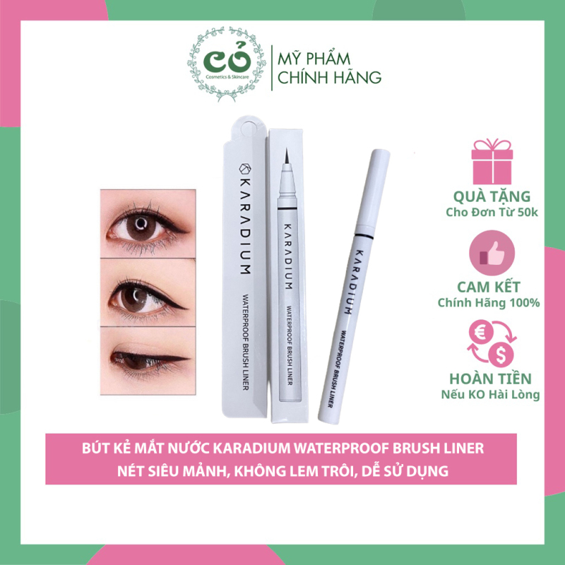 Kẻ mắt Karadium Waterproof Brush Liner (vỏ trắng) giá rẻ