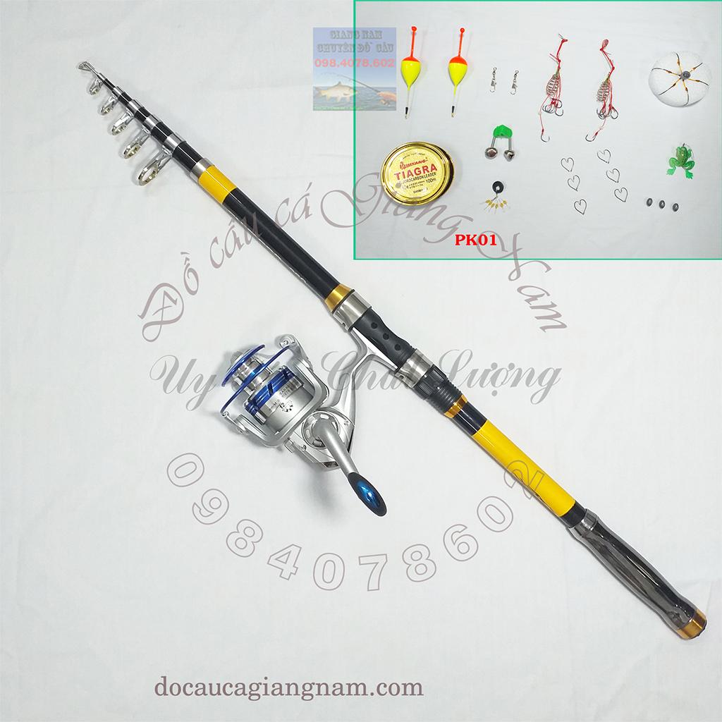 Bộ cần câu rút Shimano - Máy Yumoshi AL, tặng đủ phụ kiện ( đồ câu cá Giang Nam ) big sale