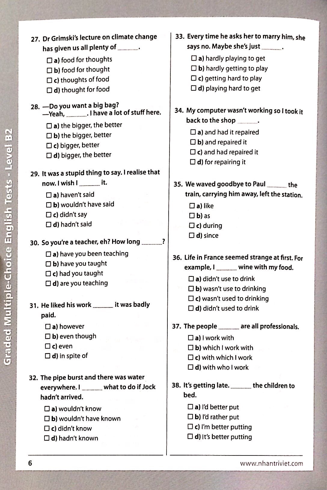Fahasa - Graded Multiple - Choice English Test Level B2 (Không CD)