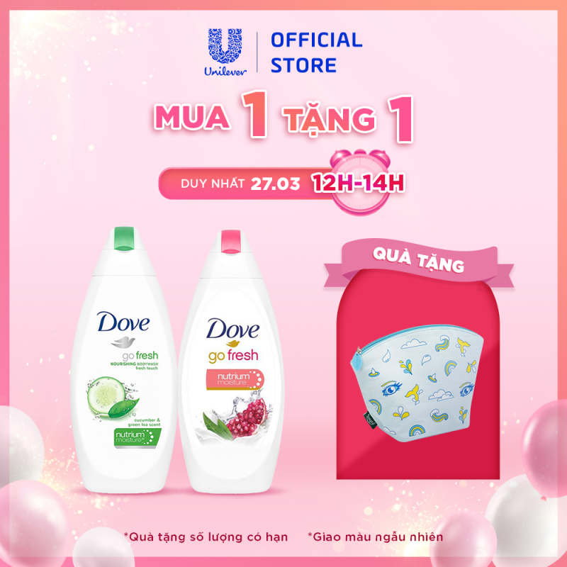 Bộ 2 Sữa tắm dưỡng ẩm Dove Hương Dưa Leo Trà Xanh và Sữa tắm dưỡng ẩm Dove Hương Lựu và Chanh (200mlx2)