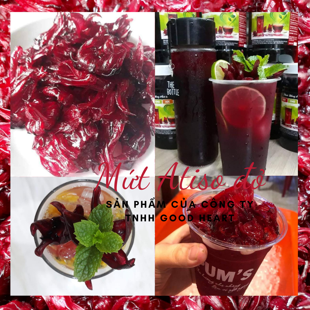Mứt atiso đỏ/ mứt hibiscus cực giòn bịch 1kg