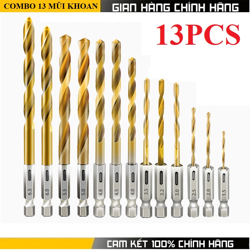 Bộ 13 mũi khoan sắt cao cấp