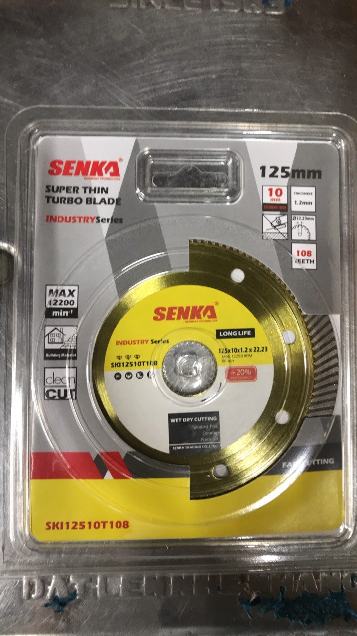 Lưỡi cắt gạch đa năng Senka 1T (105*10*1.2/20mm) (Gạch men bóng kính/Đá khối/Bê tông)