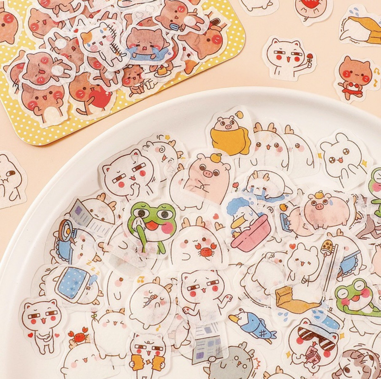HÌNH DÁN STICKER DỄ THƯƠNG NHIỀU MIẾNG NHỎ - 50 MIẾNG