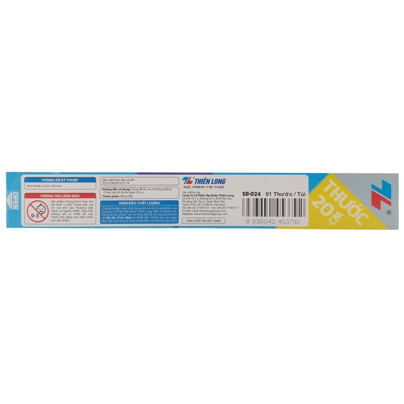 Thước Nhựa 20 cm - Thiên Long SR-024