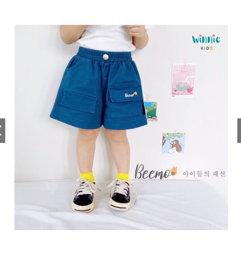 Quần Đùi Chất Kaki Cho Bé BEEMO màu vàng cam ( Kèm Ảnh Thật )