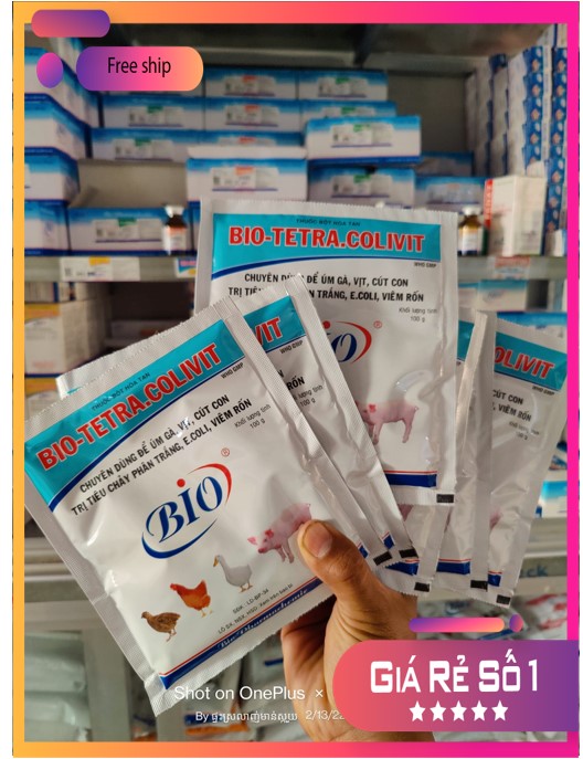 Bio Tetra Colivit 100g dùng để úm gà, vịt phòng tiêu chảy