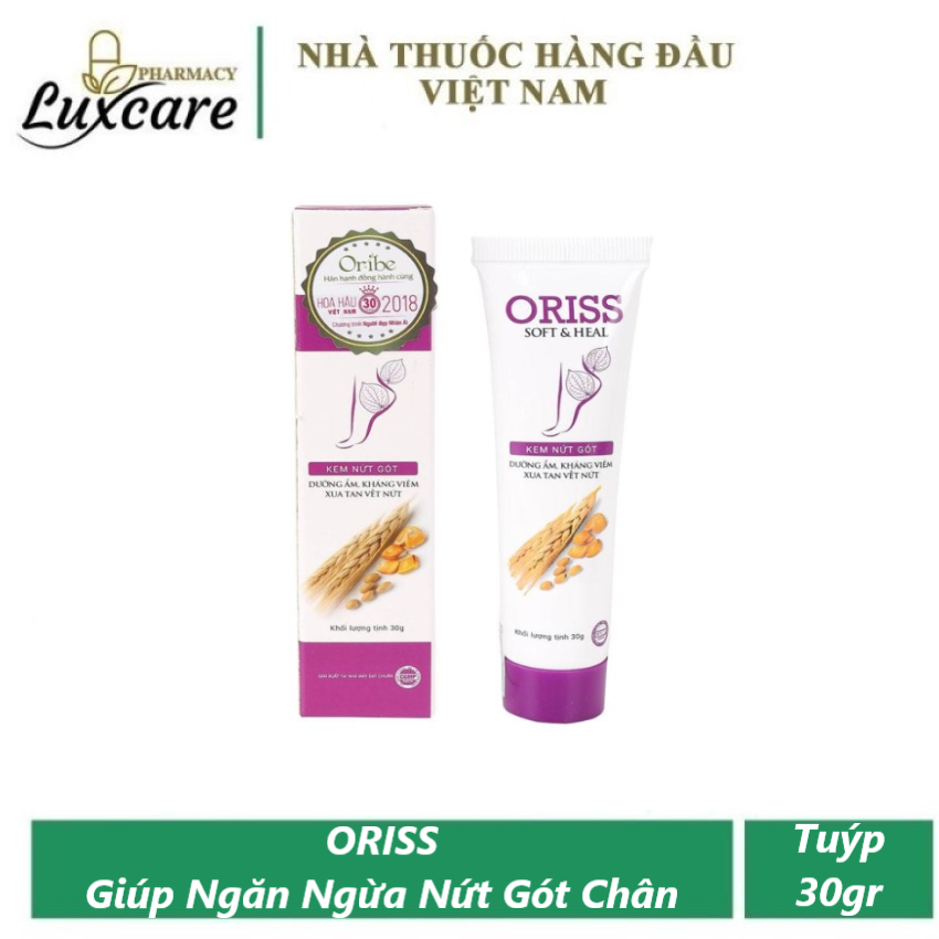 Kem Nứt Gót ORISS - Ngăn Ngừa Nứt Nẻ - Tăng Đàn Hồi Cho Da - Tuýp 30gr - Luxcare