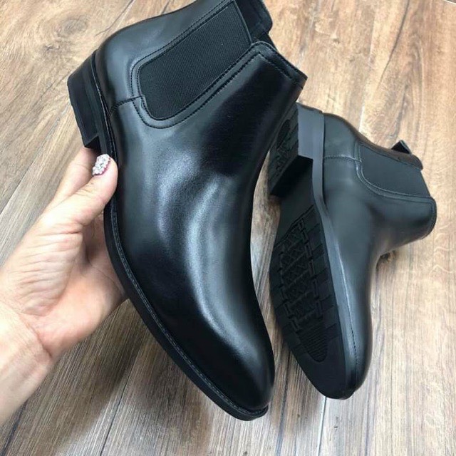 [HCM]Giày Nam Chelsea Boot Cao Cổ Cao Da Bò Thật