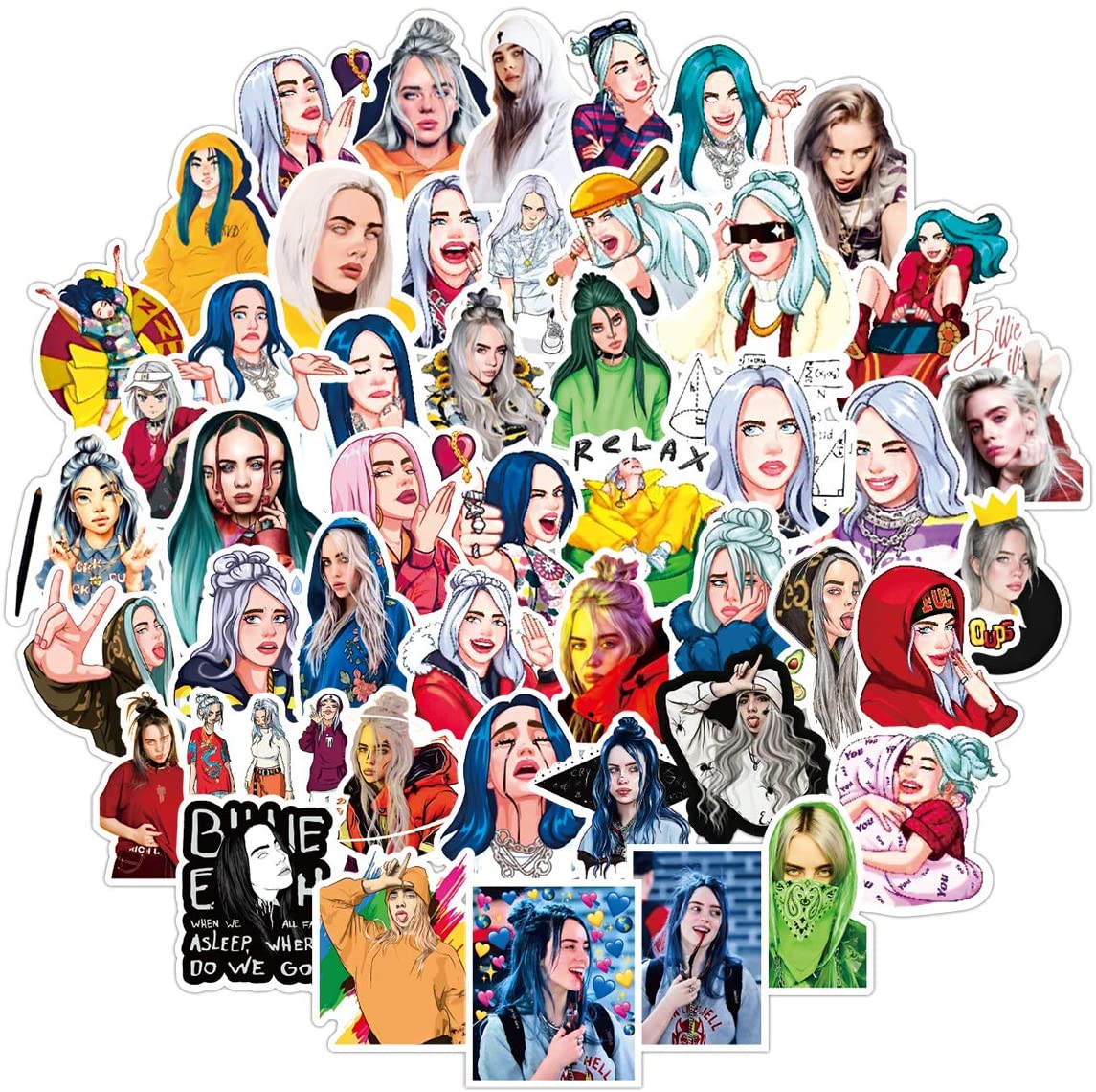 Set 30-60 sticker billie eilish