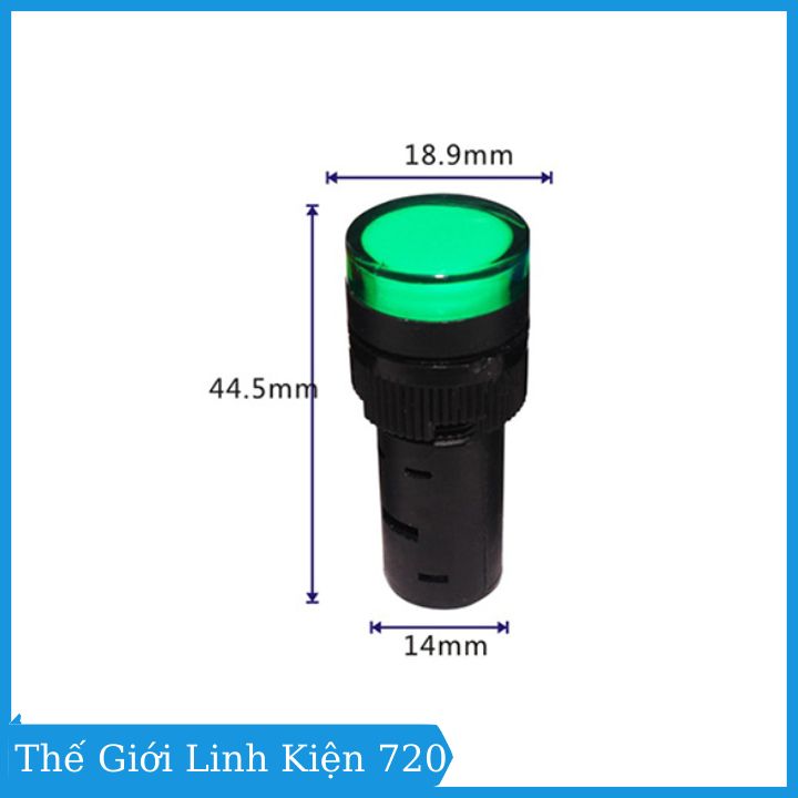 Đèn Báo Nguồn 220VAC 16mm màu đỏ/vàng/xanh