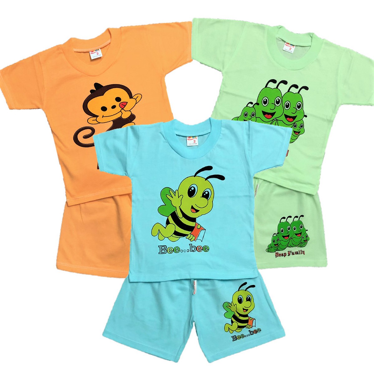 Combo 05 bộ quần áo cộc tay dành cho trẻ em