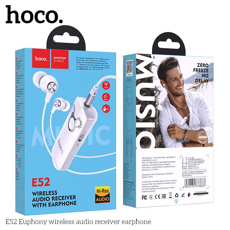 [HCM]Tai nghe bluetooth V5.0 dây rời Hoco E52