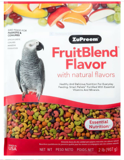 Hạt trái cây (hàng Mỹ) gói nguyên 907g ZuPreem FruitBlend with Natural Fruit Flavors cho mọi dòng chim, vẹt
