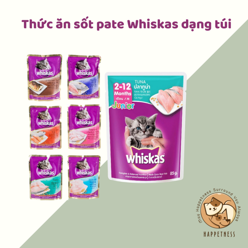 Pate Whiskas Junior cho mèo con vị cá ngừ (85g)