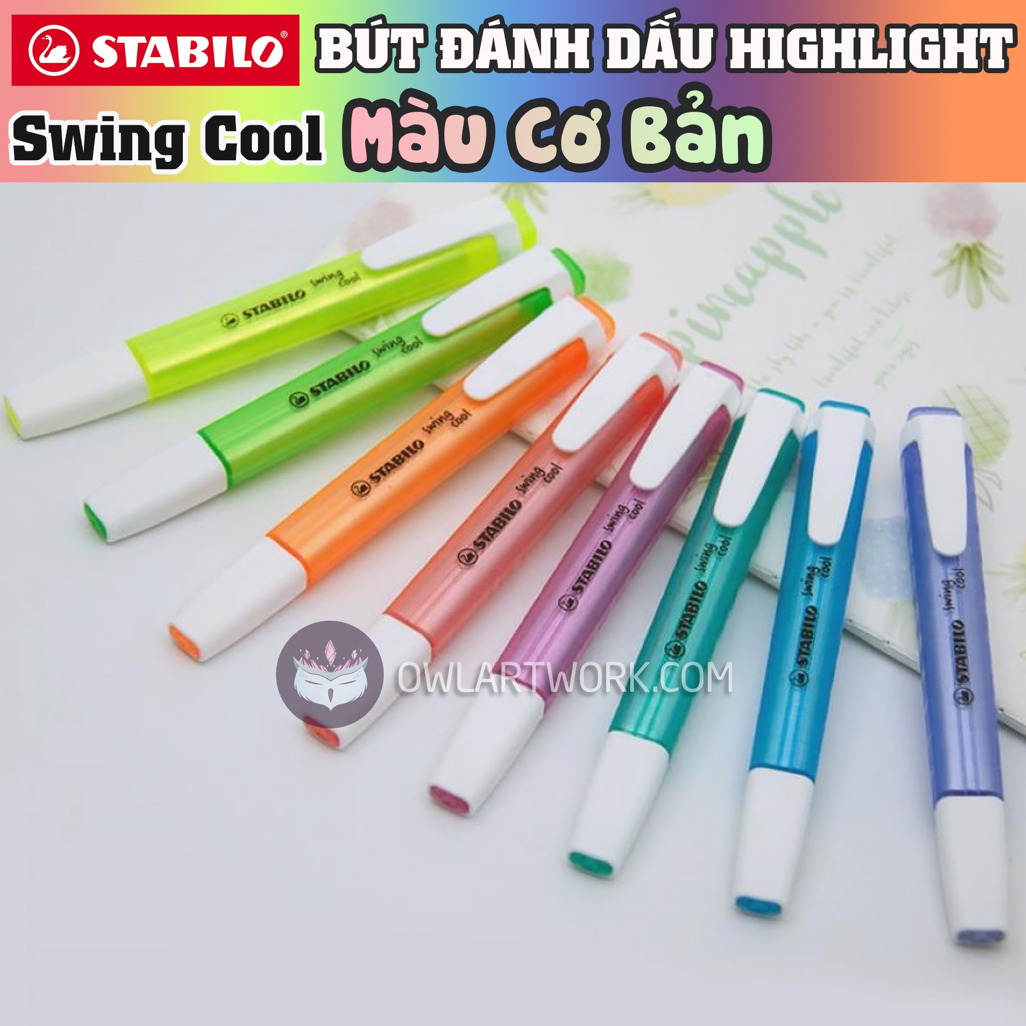 [HCM]Bút Dạ Đánh Dấu Stabilo Swing Cool Highlighter - Màu Basic (Made In Germany)