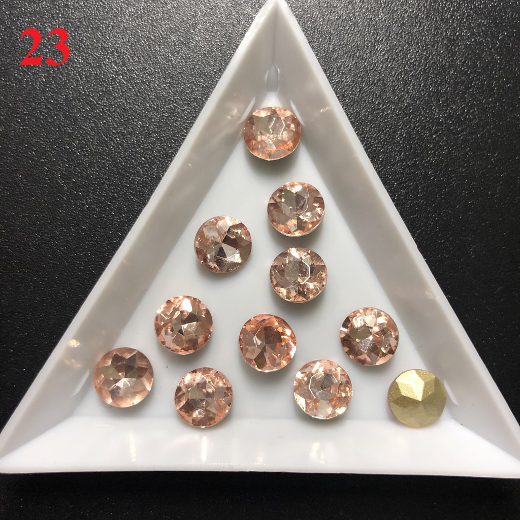 Đá khối chân vàng mix , Đá nail đính móng 100 viên