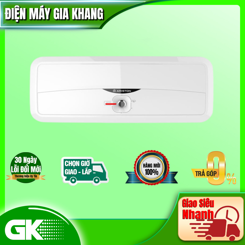 Máy tắm nóng gián tiếp Ariston 30 lít SL2 30R AG+ ion bạc diệt khuẩn chống
