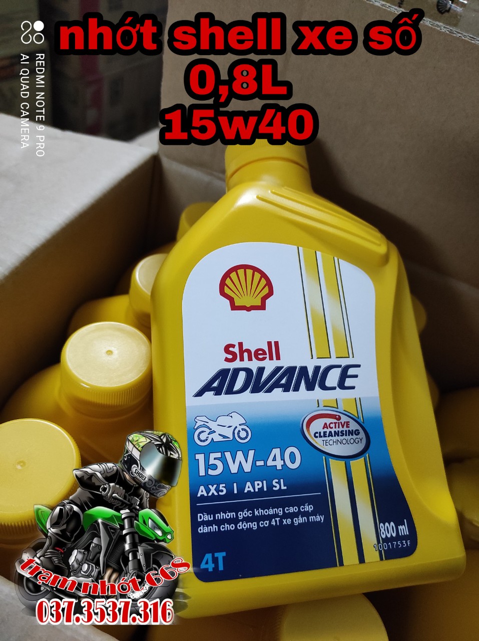 NHỚT SHELL dòng xe số ADVANCE AX5 15W-40 0,8L