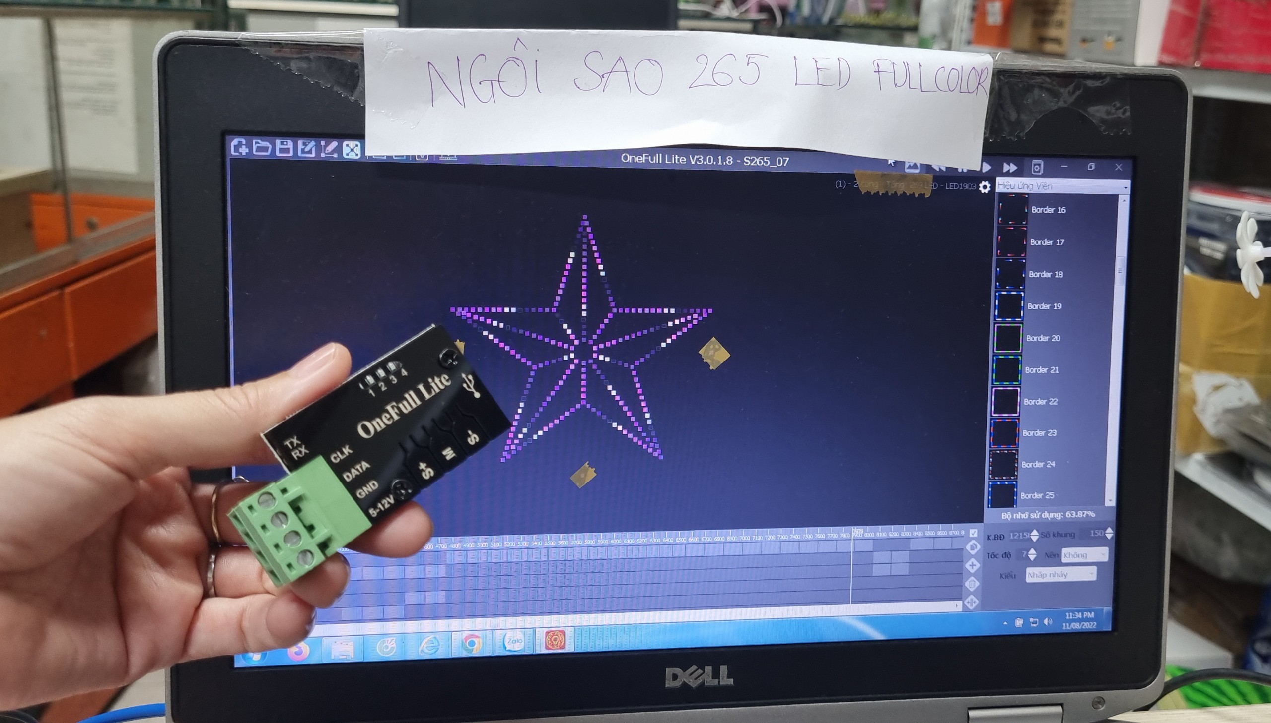 S265_Mạch Onefull Lite đã có nạp code cho ngôi sao 265 led fullcolor