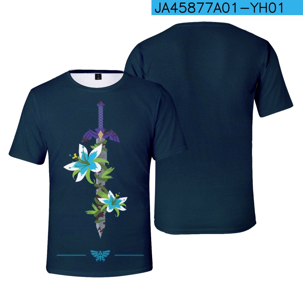 Áo thun unisex tay ngắn in hình the legend of zelda 3d plus size