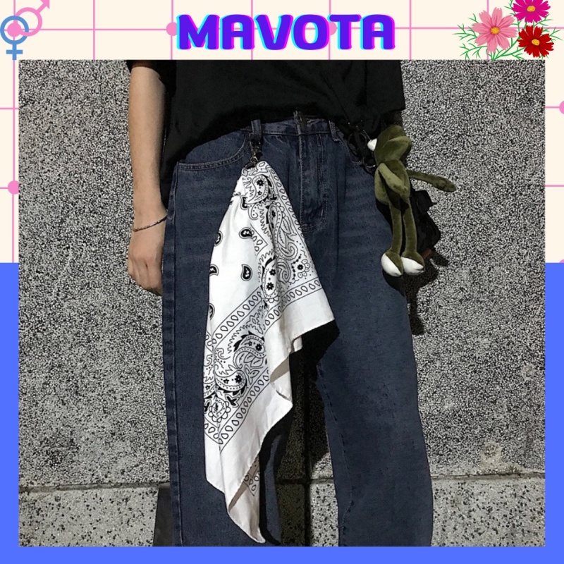 Khăn vuông bandana Mavota khăn lụa họa tiết phong cách streetwear KBND08